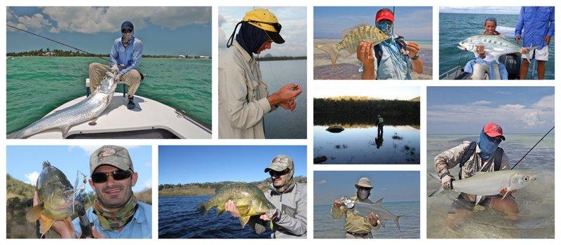 Collage showing the global fishing community use Buff®