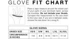 Chart explaining how to determine the correct size for Buff® Gloves