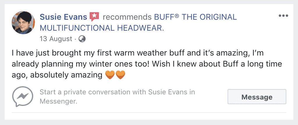 I have just bought my first warm weather buff and it's amazing, I'm already planning my winter ones too! Wish I knew about a Buff a long time ago, absolutely amazing