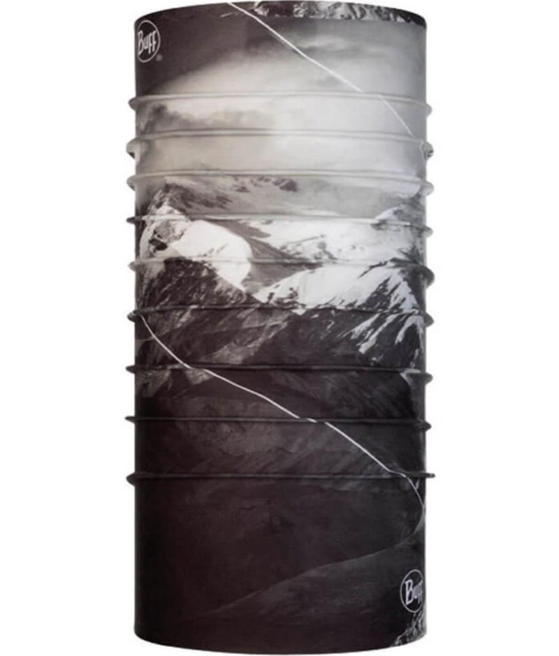 Studio photo of the back side of the Original Buff® Mountain Collection Design "Denali". Source: buff.eu
