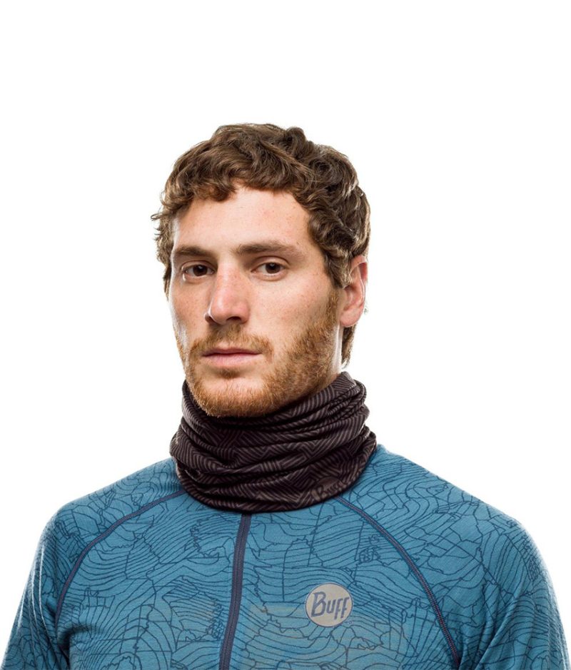 Studio photo of the Original BUFF® Design "Tolui Graphite" worn by a man. Source: buff.eu