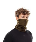 Studio photo of a Man wearing the BUFF® Coolnet UV+ Insectshield™ Design “Solid Military” as a face mask. Source: buff.eu