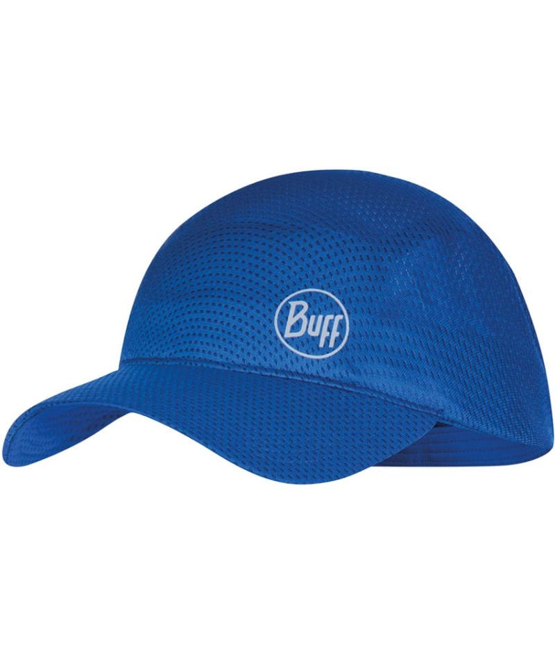 Studio photo of the BUFF® One Touch® Cap Design ”Reflective Royal Blue”. Source: buff.eu