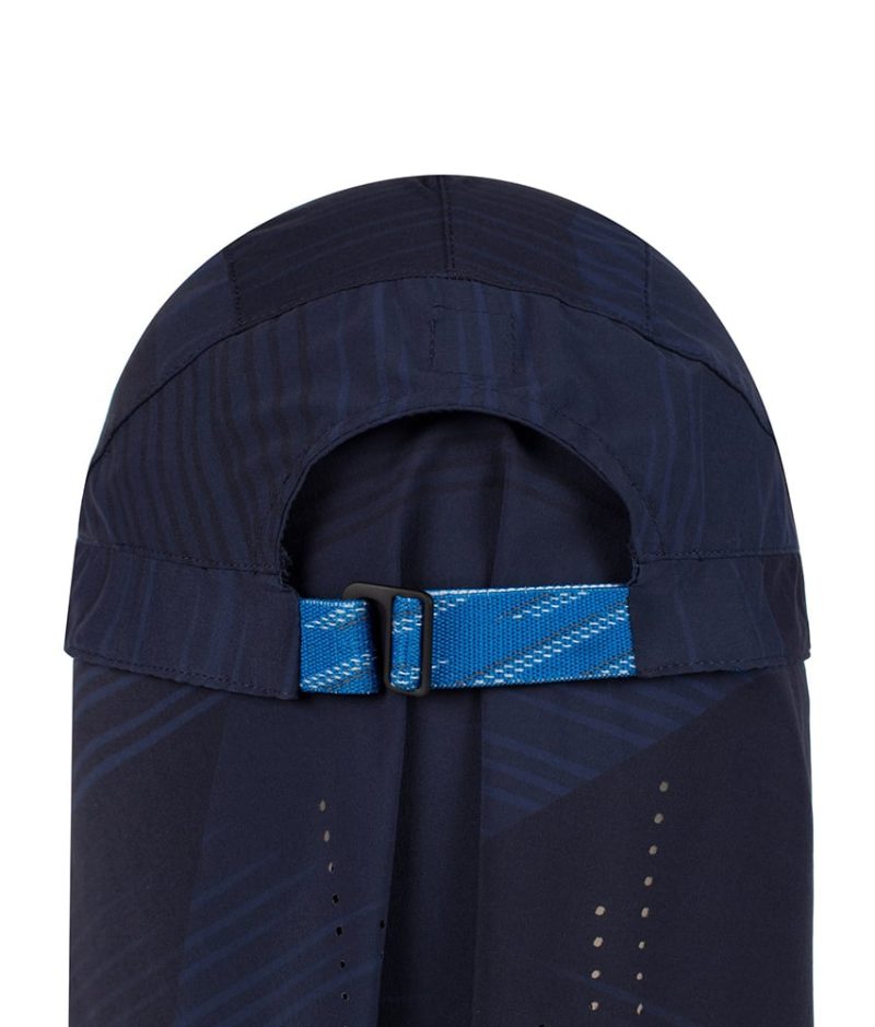 Studio photo of the BUFF® Pack Sahara Cap Design ”Grevers Navy” back view. Source: buff.eu