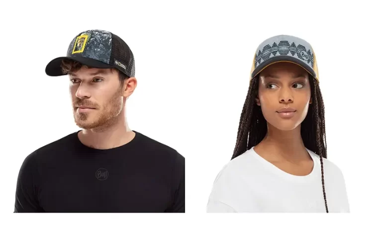 A montage of a man and a woman wearing a BUFF® Trucker Cap. Source: buff.eu