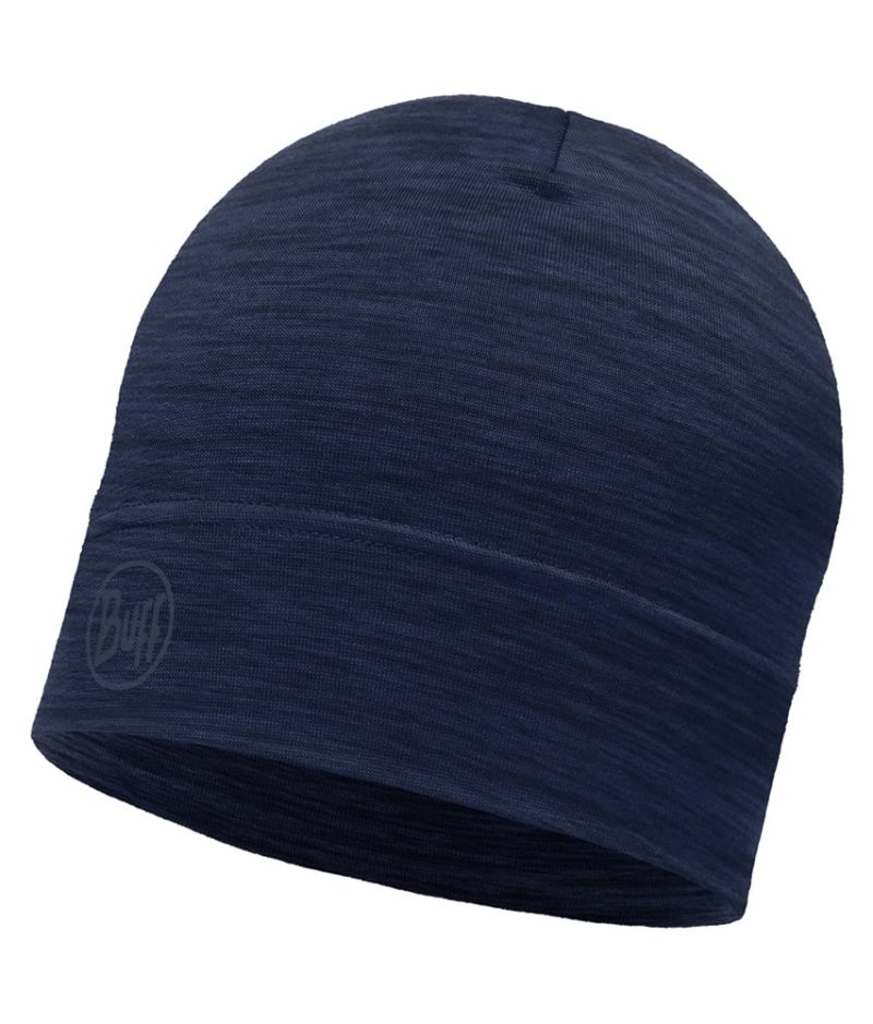 Studio photo of the BUFF® Merino Lightweight Beanie Design ”Solid Denim”. Source: buff.eu