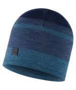 Studio photo of the BUFF® Merino Move Beanie Design ”Denim”. Source: buff.eu