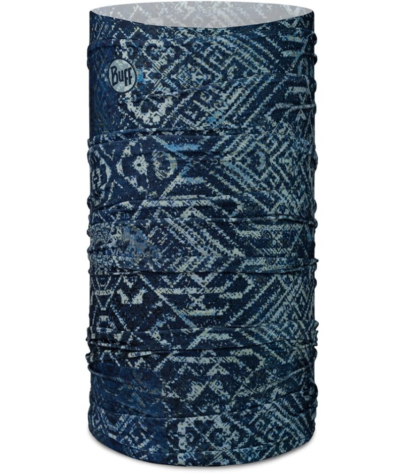 Studio photo of the BUFF® Original Ecostretch Design "Moulay Night Blue". Source: buff.eu