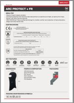 BUFF® Safety Balaclava Arcprotect + FR Data Sheet Page 1