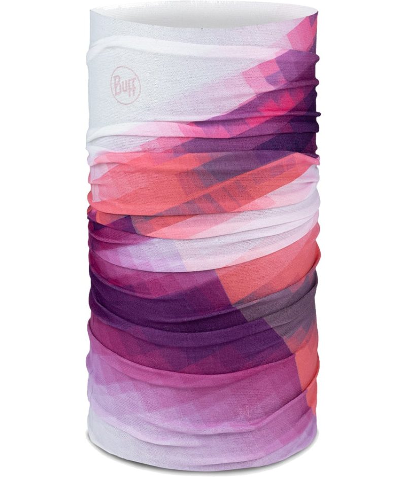 Studio photo of the BUFF® Coolnet UV+ Multifunctional Headwear / Neckwear Tube Design ”Wae Purple”. Source: buff.eu