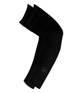 Studio photo of the BUFF® Safety Arm Sleeves Design ”Solid Black”. Source: buff.eu